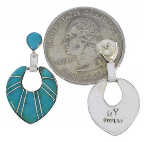 Genuine Sterling Silver And Turquoise Jewelry Earrings