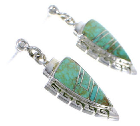 Genuine Sterling Silver And Turquoise Jewelry Earrings EX31521