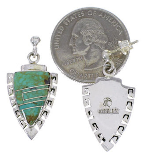 Genuine Sterling Silver And Turquoise Jewelry Earrings EX31521