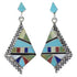 Multicolor Inlay Southwest Sterling Silver Earrings EX31538