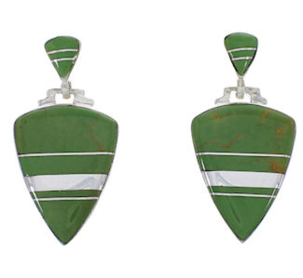 Turquoise Inlay And Sterling Silver Earrings EX31544