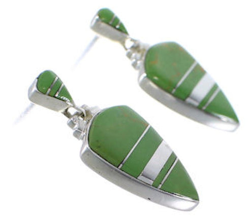 Turquoise Inlay And Sterling Silver Earrings EX31544