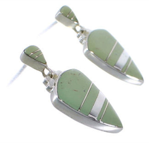 Sterling Silver Turquoise Inlay Southwest Earrings EX31546
