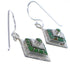 Turquoise Inlay Silver Hook Dangle Earrings FX31374