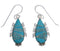 Silver Turquoise Inlay Southwest Earrings FX31386