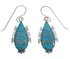 Silver Turquoise Inlay Southwest Earrings FX31386