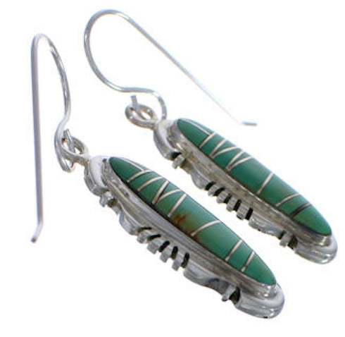 Southwest Sterling Silver Turquoise Inlay Earrings FX31403