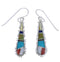 Multicolor Inlay Silver Hook Dangle Earrings FX31433