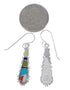 Multicolor Inlay Silver Hook Dangle Earrings FX31433