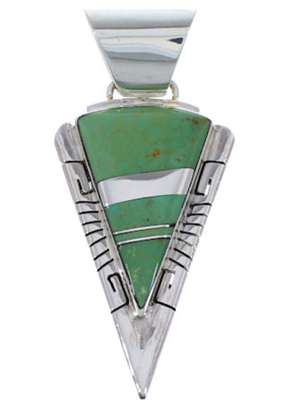 Sterling Silver Southwestern Turquoise Pendant Jewelry EX28855