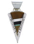 Tiger Eye And Multicolor Southwestern Silver Pendant EX28881