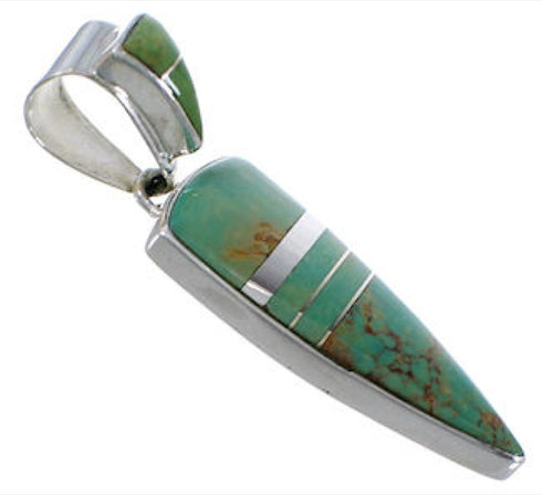 Genuine Sterling Silver And Turquoise Pendant EX28895