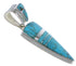 Genuine Sterling Silver Turquoise Inlay Southwest Pendant EX28907