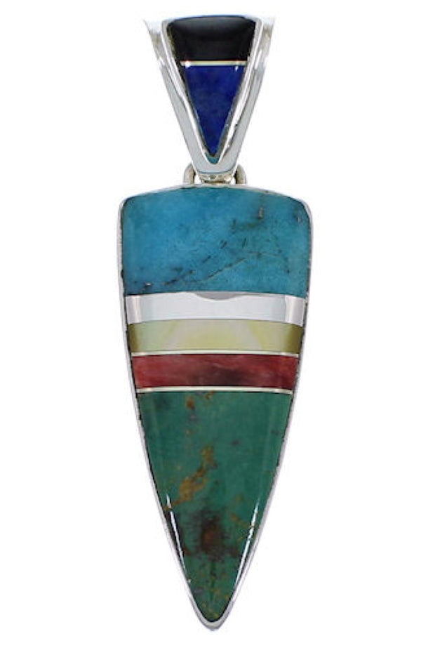 Southwest Multicolor Sterling Silver Pendant EX28919