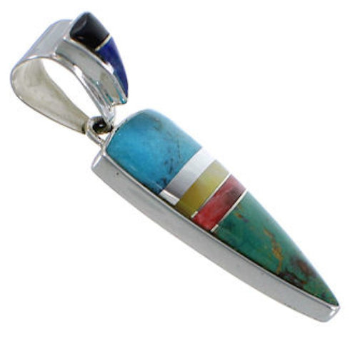 Southwest Multicolor Sterling Silver Pendant EX28919