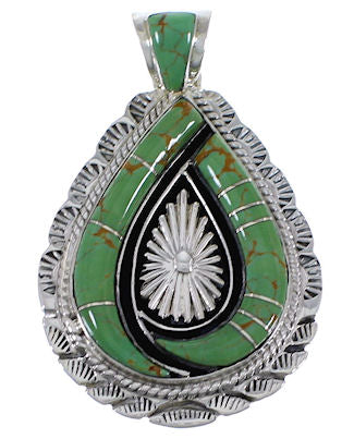 Turquoise And Sterling Silver Southwest Pendant EX28928