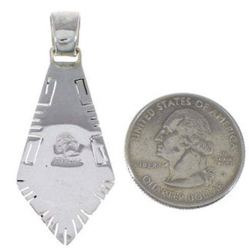 Genuine Sterling Silver Turquoise Inlay Pendant EX28953