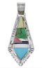 Multicolor Inlay Southwestern Silver Pendant EX28954