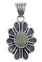 Genuine Sterling Silver Turquoise Flower Pendant EX28989