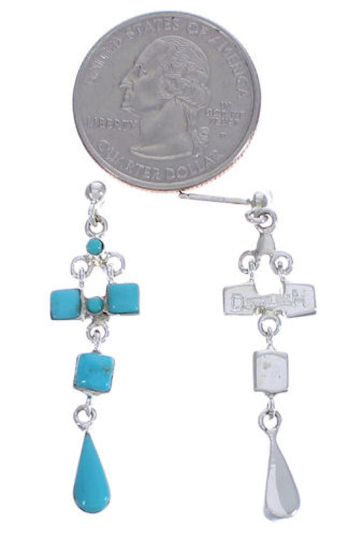 Southwest Turquoise And Sterling Silver Earrings EX31575