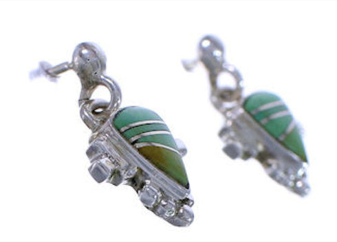 Turquoise Inlay Southwest Sterling Silver Earrings EX31584