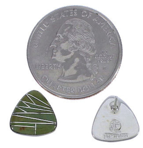 Genuine Sterling Silver And Turquoise Post Earrings EX31595