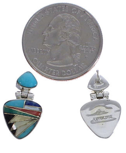 Sterling Silver And Multicolor Southwest Earrings EX31609
