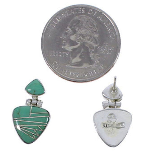 Genuine Sterling Silver Turquoise Jewelry Earrings EX31613