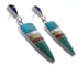 Genuine Sterling Silver And Multicolor Inlay Earrings EX31639