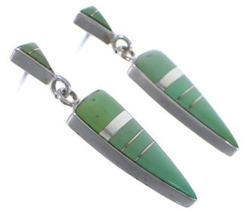 Genuine Sterling Silver And Turquoise Post Dangle Earrings EX31648