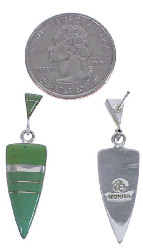 Genuine Sterling Silver And Turquoise Post Dangle Earrings EX31648