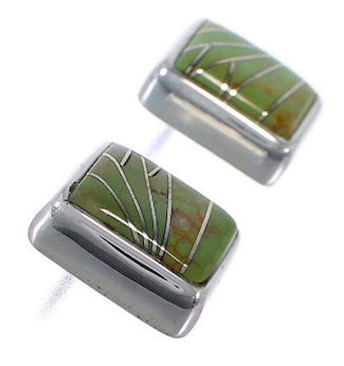 Southwest Sterling Silver Turquoise Inlay Post Earrings FX31010