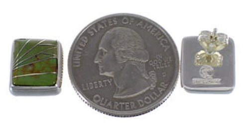 Southwest Sterling Silver Turquoise Inlay Post Earrings FX31010