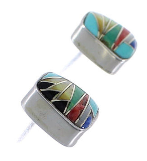 Multicolor Sterling Silver Southwest Post Earrings FX31020