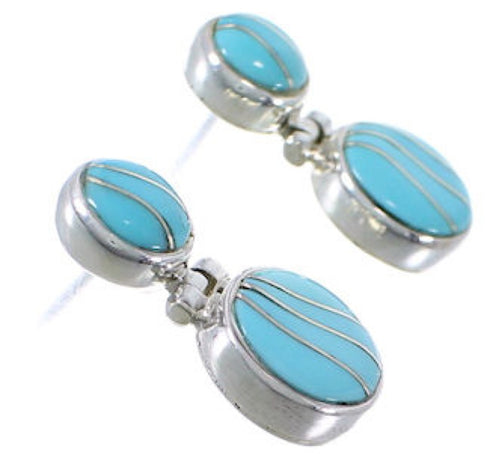 Genuine Sterling Silver Southwest Turquoise Earrings FX31028