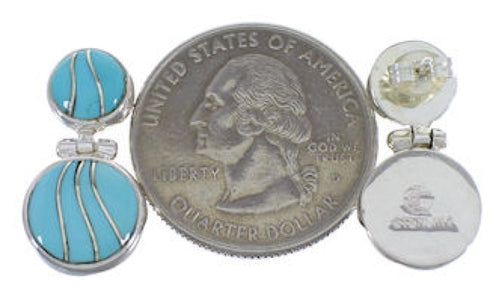 Genuine Sterling Silver Southwest Turquoise Earrings FX31028