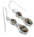 Silver Multicolor Inlay Hook Dangle Earrings FX31043