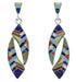 Multicolor Inlay Sterling Silver Post Dangle Earrings PX28925