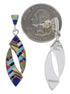 Multicolor Inlay Sterling Silver Post Dangle Earrings PX28925