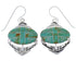 Genuine Sterling Silver Turquoise Inlay Hook Dangle Earrings PX28947