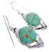 Genuine Sterling Silver Turquoise Inlay Hook Dangle Earrings PX28947