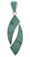 Turquoise Inlay Genuine Sterling Silver Pendant PX28964