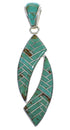Turquoise Inlay Genuine Sterling Silver Pendant PX28964