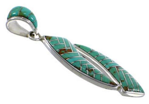 Turquoise Inlay Genuine Sterling Silver Pendant PX28964