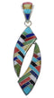 Multicolor Inlay Genuine Sterling Silver Jewelry Pendant PX28975