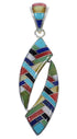 Multicolor Inlay Genuine Sterling Silver Jewelry Pendant PX28975
