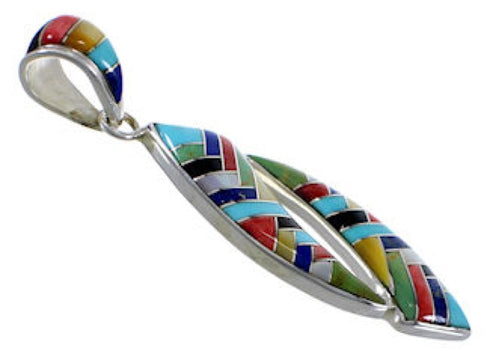 Multicolor Inlay Genuine Sterling Silver Jewelry Pendant PX28975