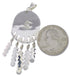 Silver Jewelry Feather Turquoise Inlay Pendant PX28990