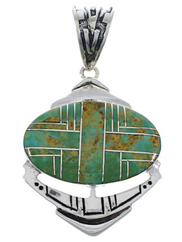 Sterling Silver And Turquoise Southwest Pendant PX29019