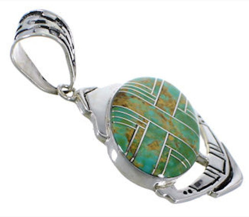 Sterling Silver And Turquoise Southwest Pendant PX29019